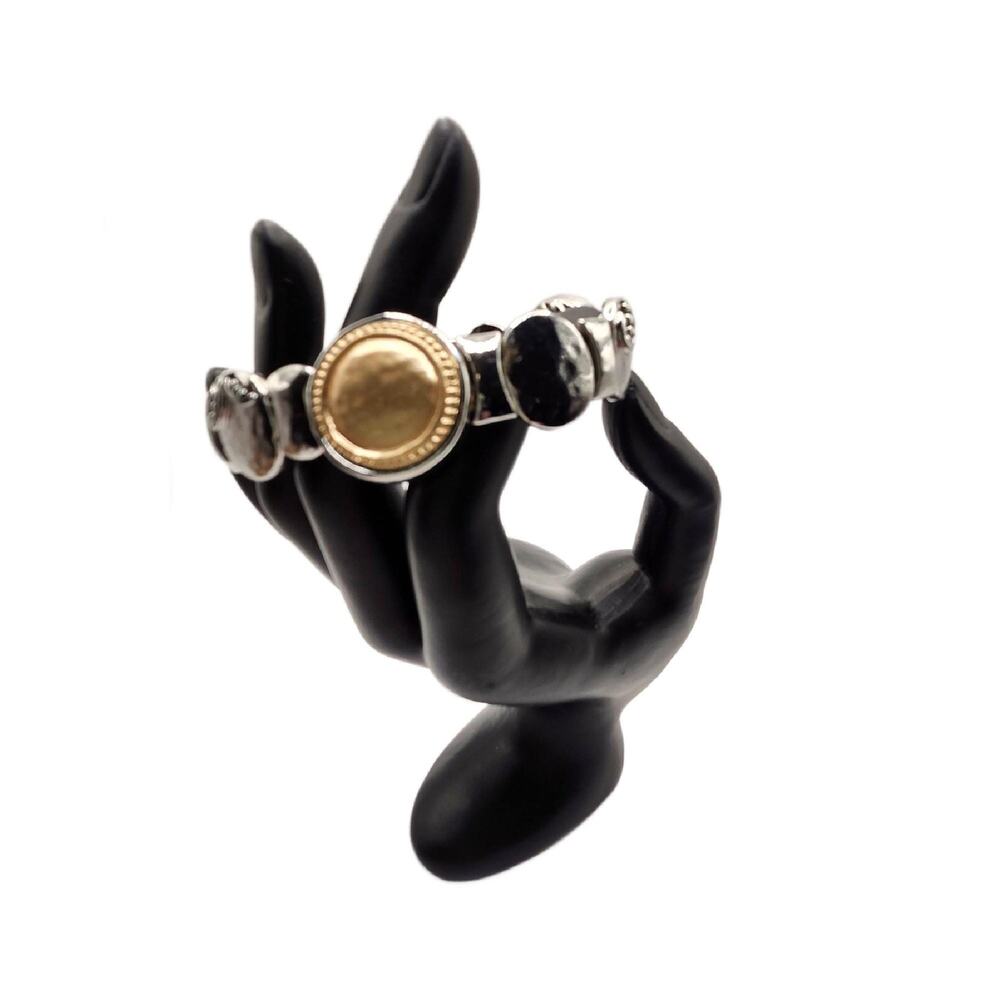 Silver and Gold Reversible Stretch Bracelet